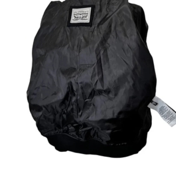 Levi’s Black Wool Blend Zip Front Varsity Bomber Jacket Women’s Size XL EUC - Picture 9 of 13